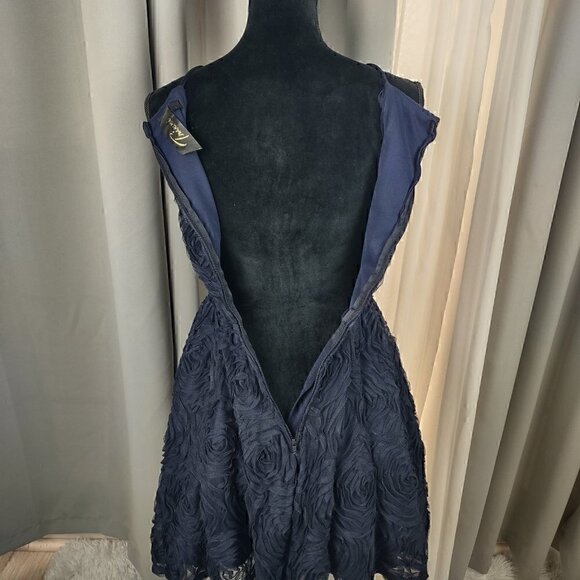 Trixxi Halter Look Rhinestone Embellished Blue Formal/Prom/Wedding Dress Size 1 - Picture 6 of 14